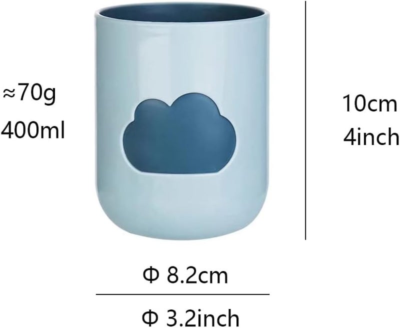 RabyLeo Simple Cloud Mouthwash Cup - Creative Cute Couple's Cup (Dark Green & Light Blue) - Image 2